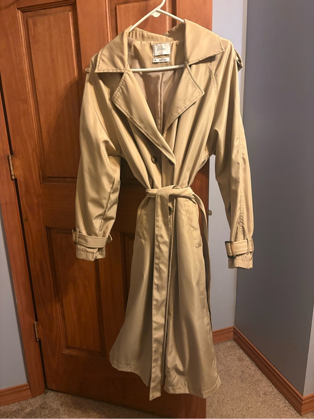 Stooch Tan Trench Coat with Tie Belt